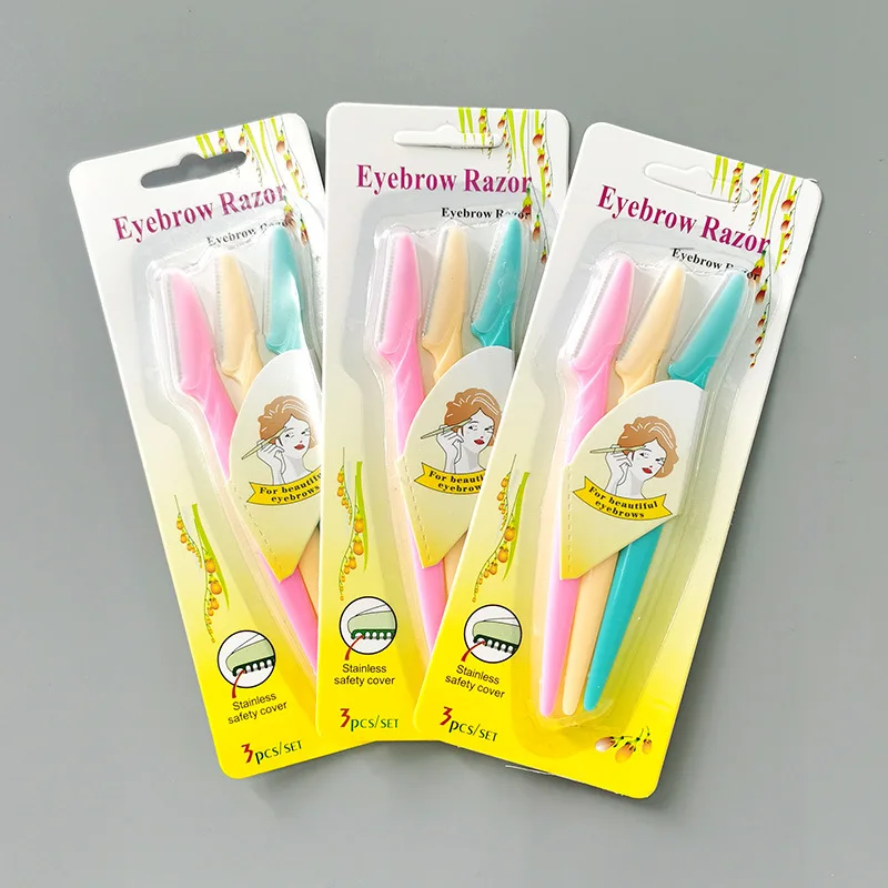 Classics Cheap Eyebrow Shaver Hot Sale 3PCS Eyebrow Razor Trimmer with Cover Women Makeup Tools