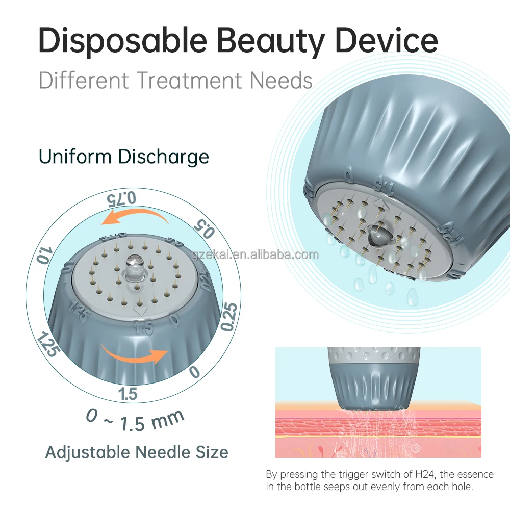 Bio needles HN24 Hydra stamp adjustable  hydra needle Titanium 10ML 24K Aqua gold