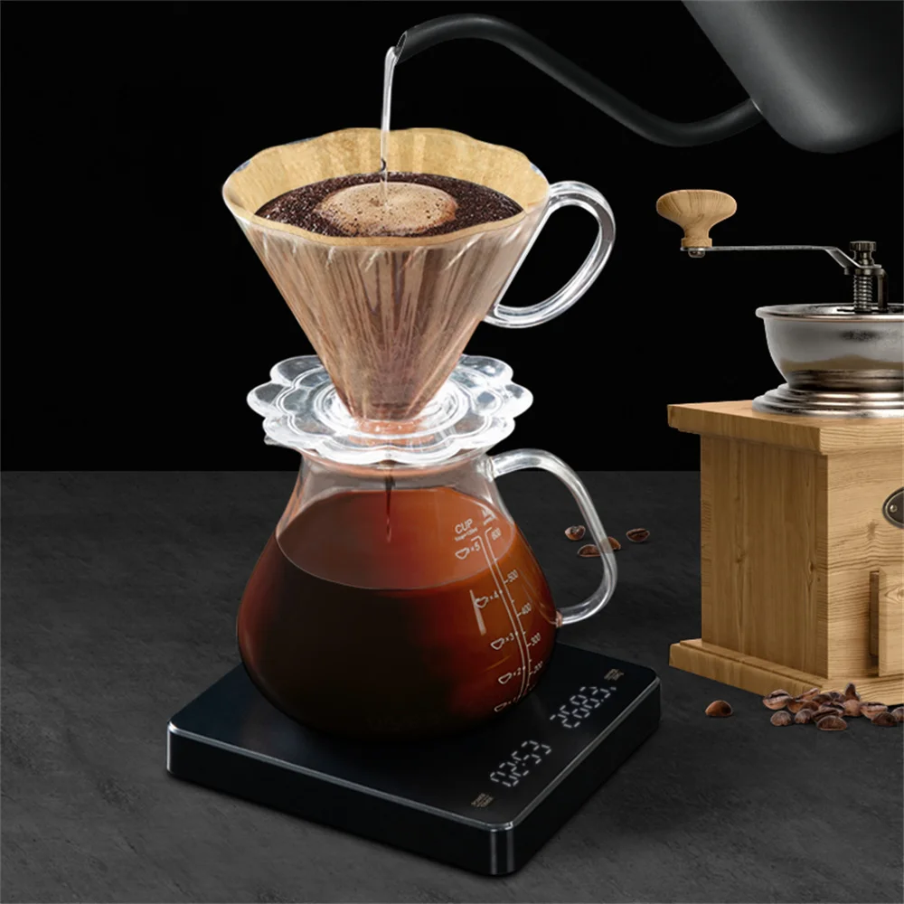 Electronic Smart Pocket Kitchen Food Weighing Digital Barista Espresso Coffee Scales With Timer