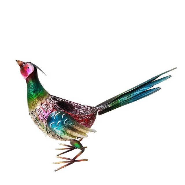
Iron metal planter fire phoenix bird sculpture garden flower planter pot 