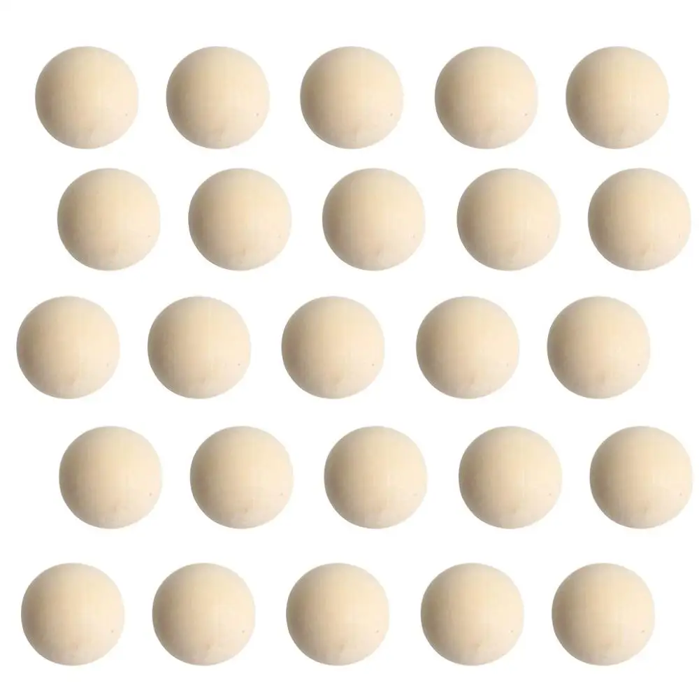 Wood Spacer Beads Ball Assorted Round Wood for Crafts DIY Jewelry Making Home Decoration Natural Wood Color Carved Folk Art