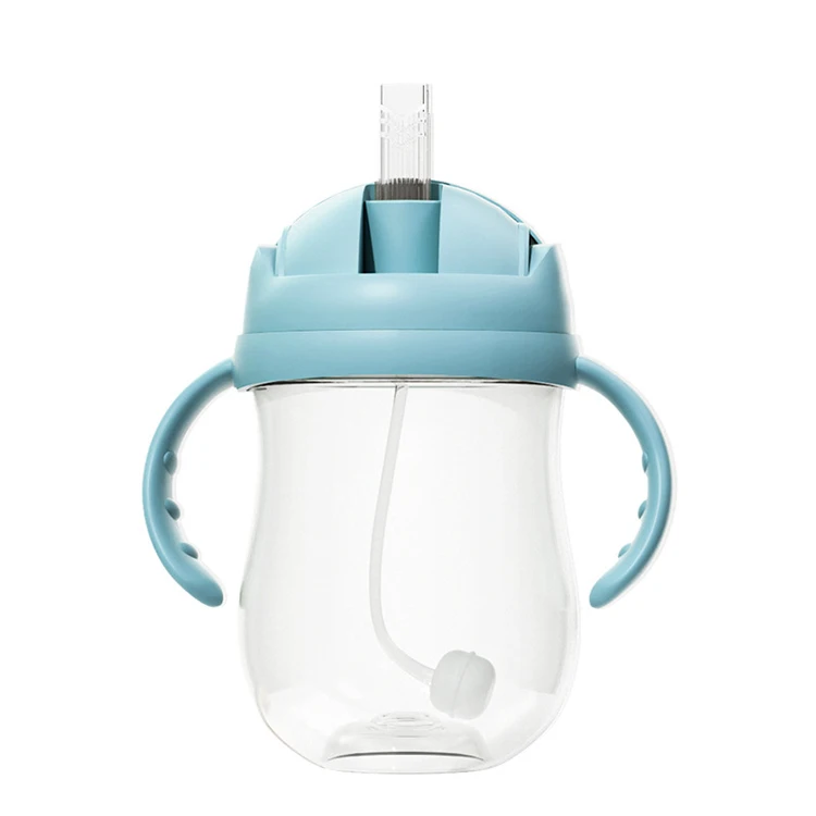 BPA free Tritan water bottle baby LED WEANING feeding weighted straw sippy cup water bottle for baby