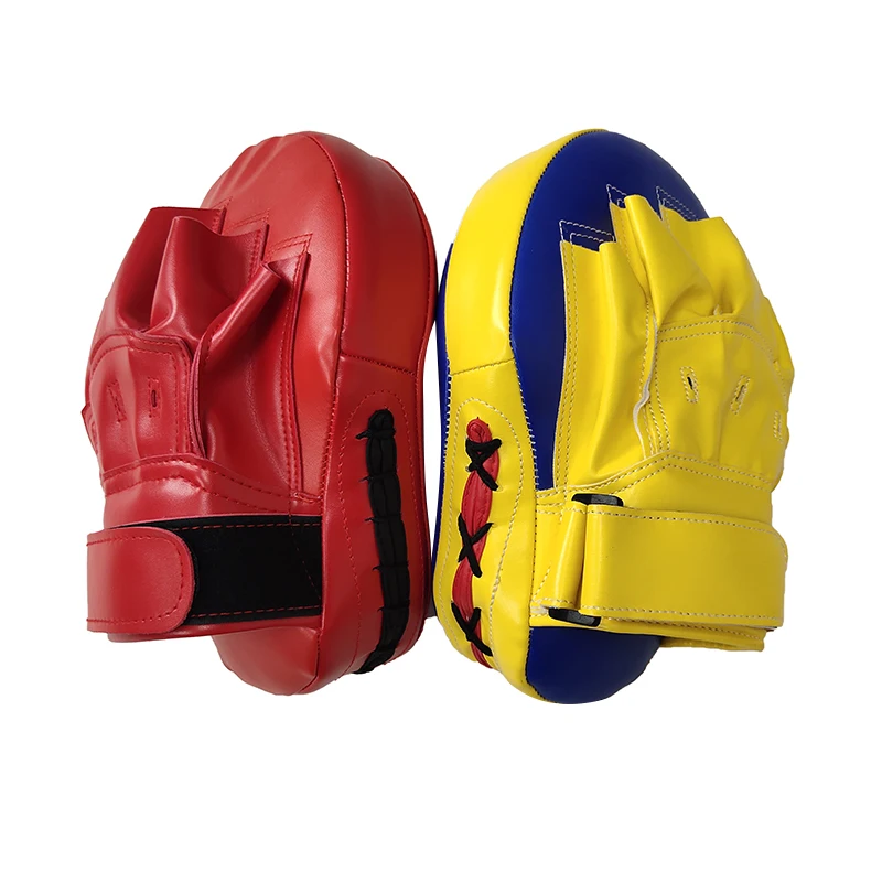 Custom  Design Printed boxing focus pads target Leather Curved punch Pads focus Mitts