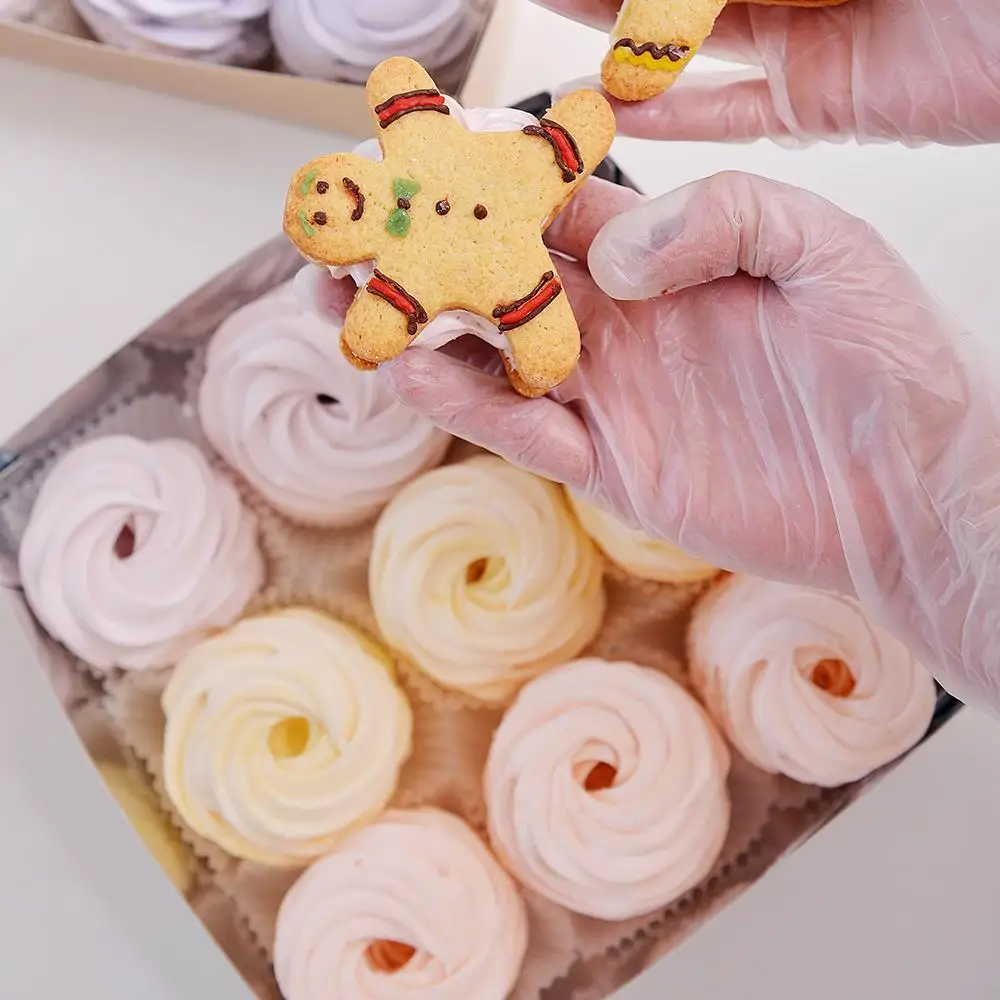 Wholesale custom printed luxury mini kraft paper clear window 10x10x4 6 12 holes bakery packaging cake cupcake boxes with insert