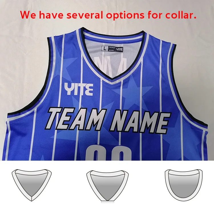 Full Sublimation Printed Blue Basketball Jerseys And Shorts Kits Custom Tournament Basketball Wear For Men