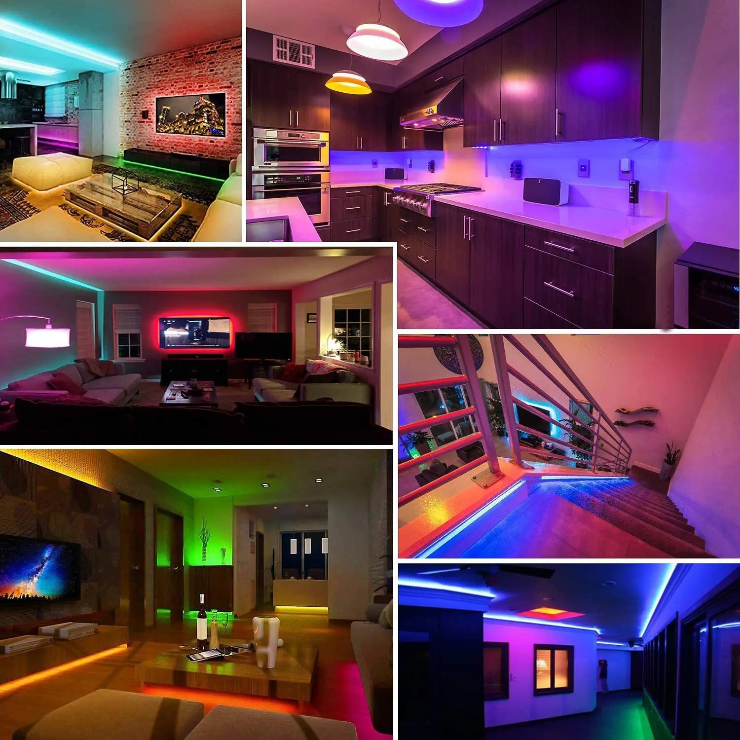 Hot Selling 12V 50ft 15M 5050 RGB Music Sync Color Changing Remote App Control Flexible Smart Led Strip Light