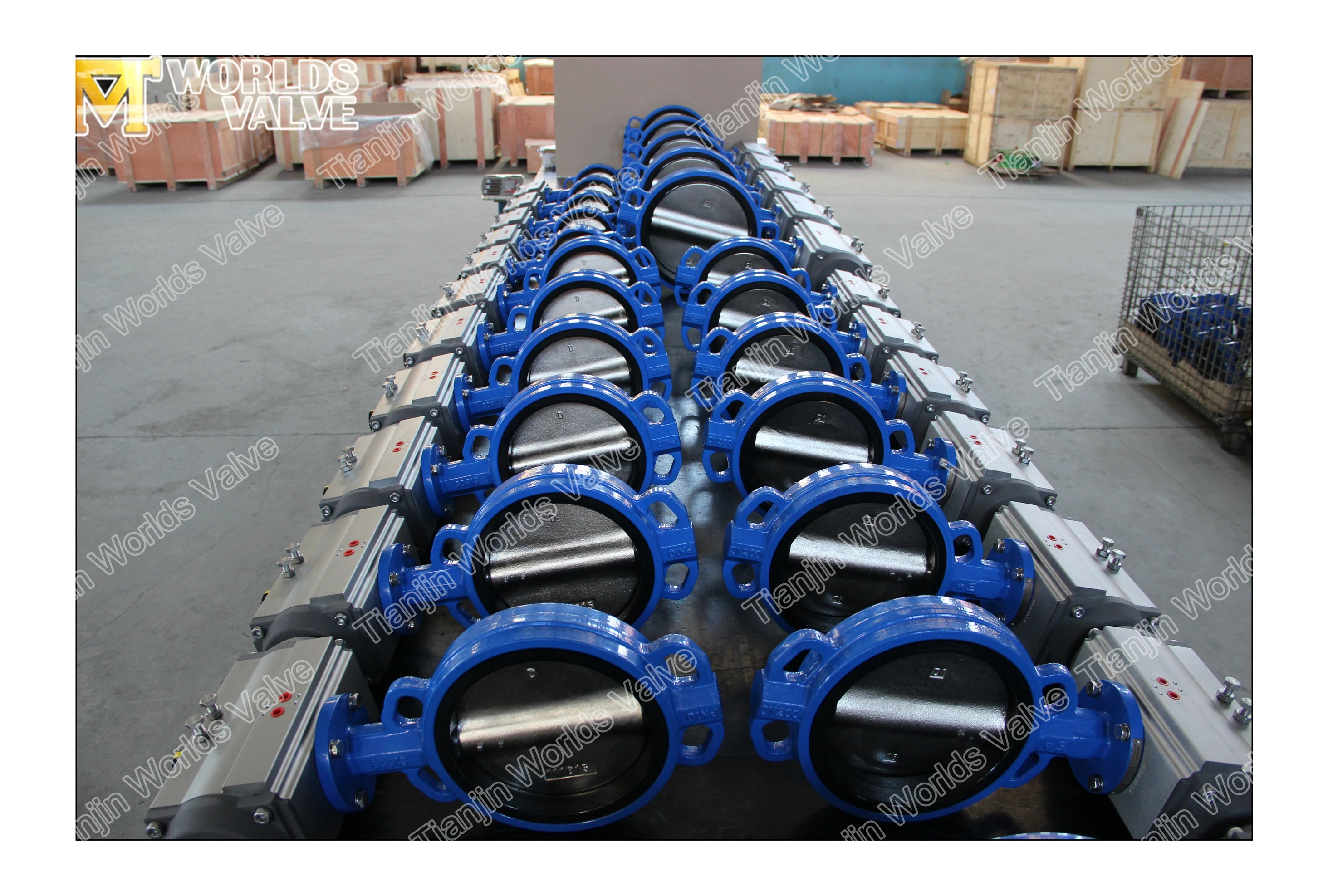 china supplier reliable performance large size pneumatic wafer type butterfly valve