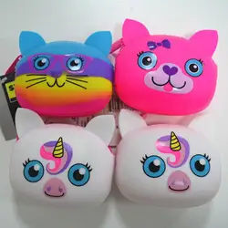 Лидер продаж 2020, кошелек для монет в форме мультяшной лошади/кота/собаки, ручная сумка, силиконовый кошелек на молнии