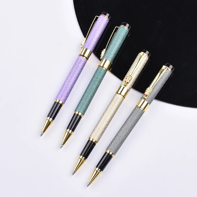 Heavy Luxury Promotional Gift Metal Roller Ball Pen Custom OEM Logo with Chinese Classic Dragon Clip