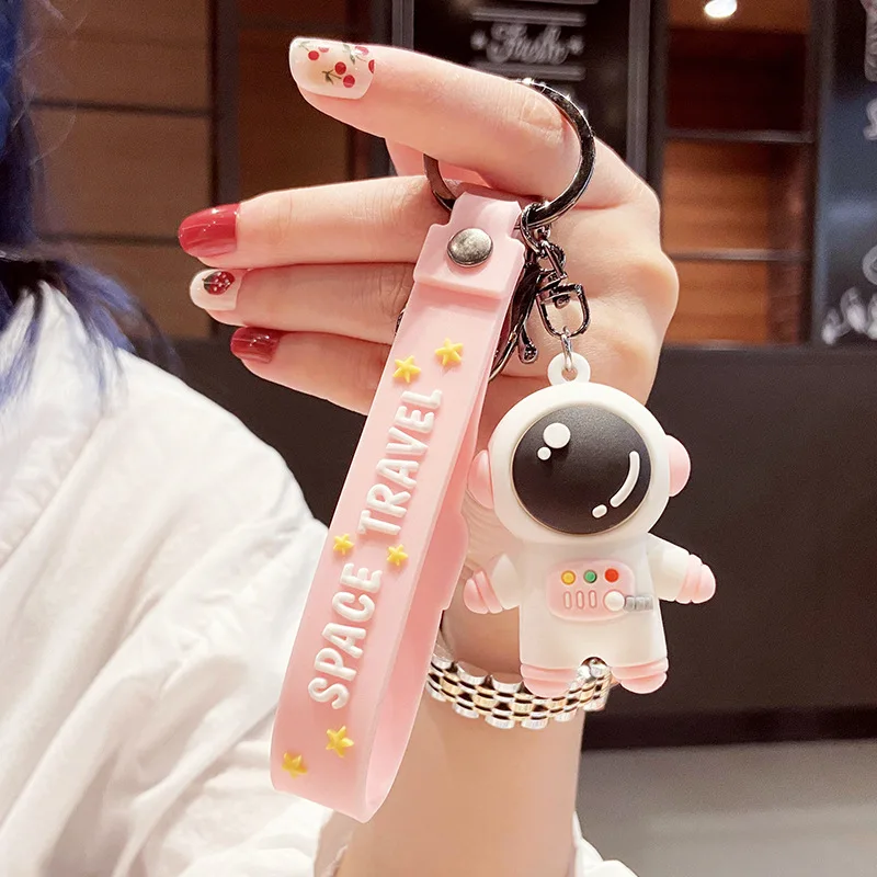 Милая пара брелок мужской мягкий резиновый маленький кулон брелок Шарм мультфильм астронавт брелок