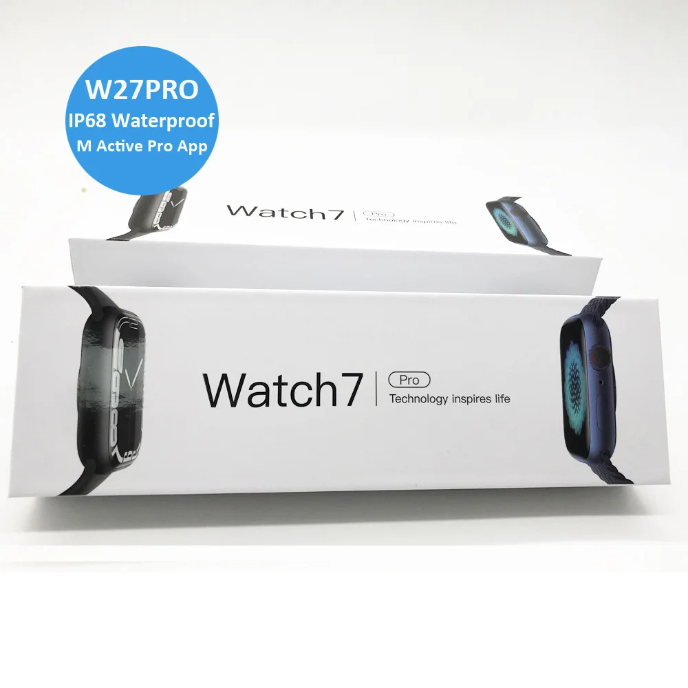 Смарт-часы iwo W27Pro две кнопки 44 мм серия 7 беспроводное зарядное устройство BT пароль для вызова NFC W27 Pro 2022