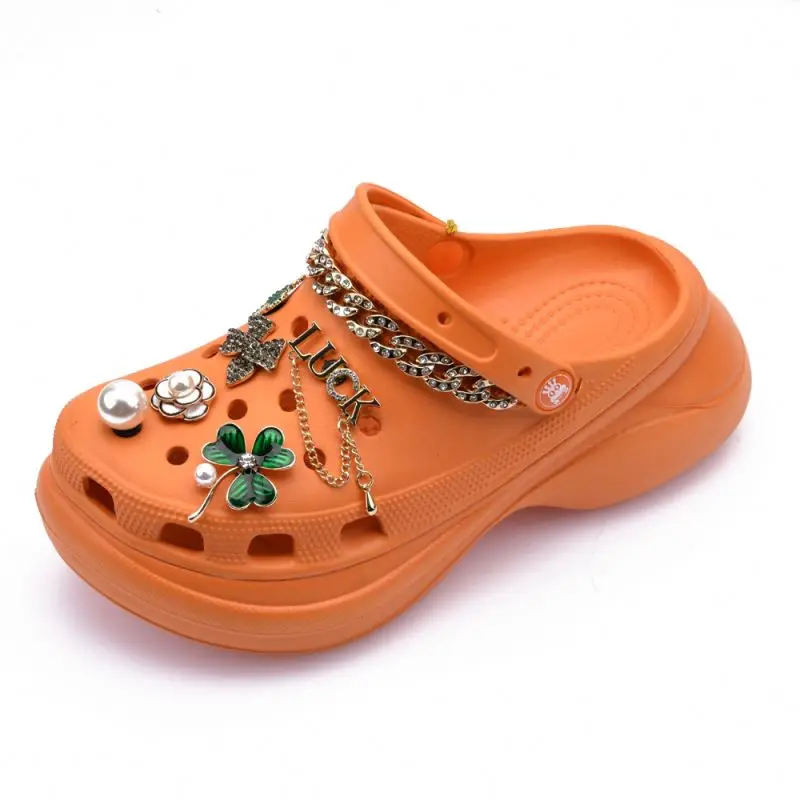 50% discount Wholesale custom rhinestone  metal bling shoes  for decoration clog shoe charms