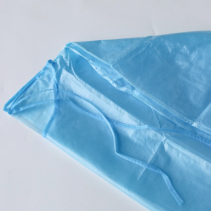 Custom High Quality pp pe isolation gown Breathable Isolation Gown Disposable Blue disposable overall