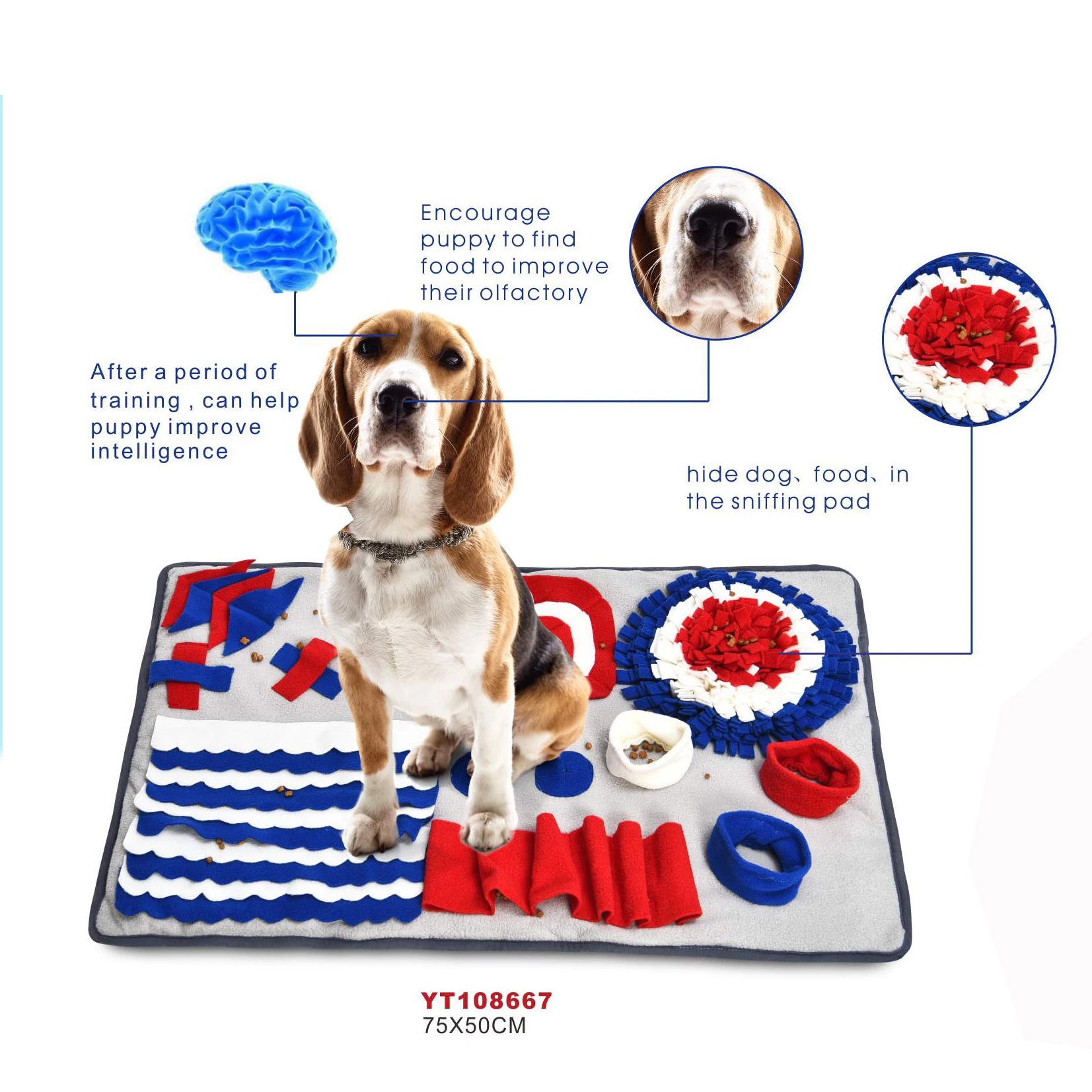 
Wholesale Pet Dog Training Snuffle Feeding Mat Interactive Feed Game for Boredom Puzzle Toy 