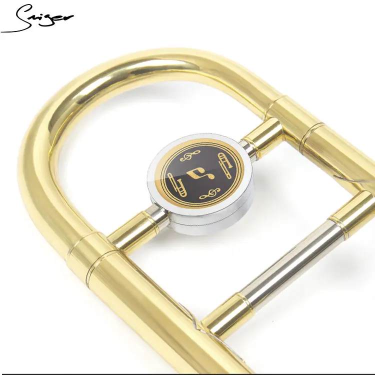 Wholase Trombone Bb with Case Accessories Gold Lacquer Tenor Alto Brass Wind Instrument Factory Price Straight Tubing Trombones