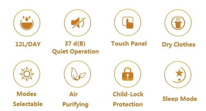 12L/Day R290 Mini Portable Electric Air Purifier Dehumidifier with LED Display for Home