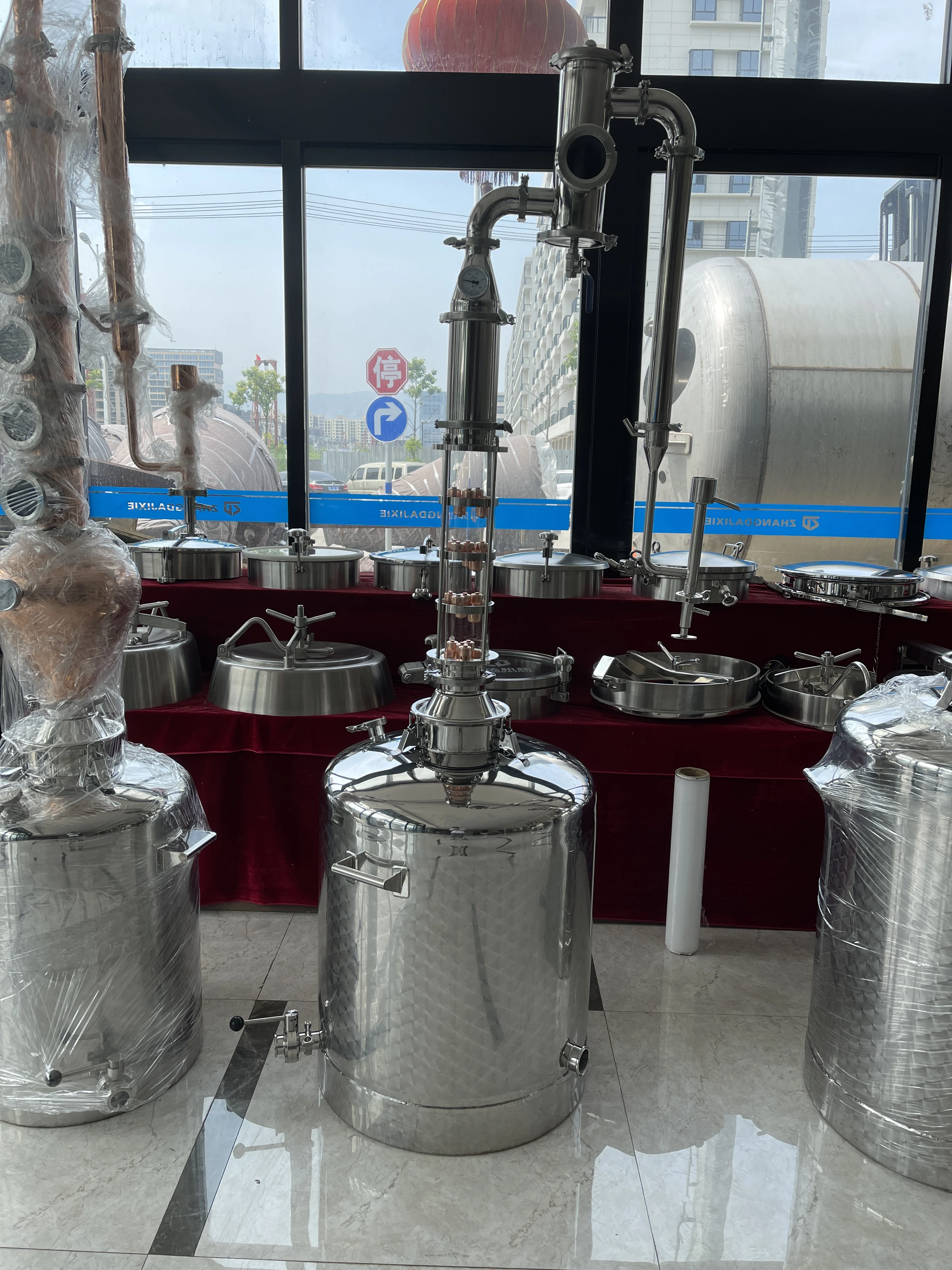 50L  whisky distiller gin distiller visible glass column with copper core  home distillation machine