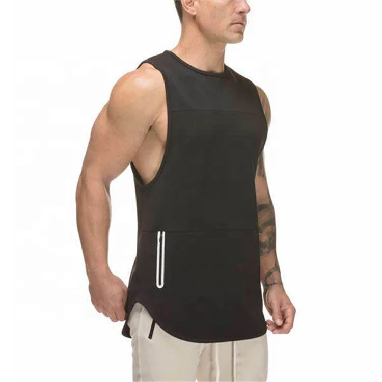 New Wholesale Cotton Stretch Sleeveless Undershirt Round Neck Zipper Deporte Fitness Casual Quick-Drying Perspiration Tank Top