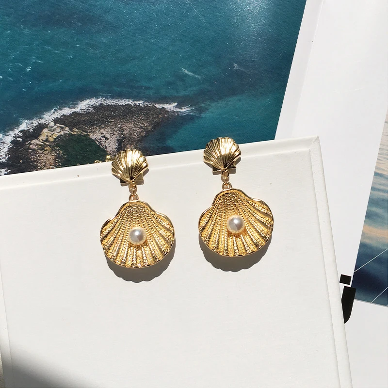 Artilady New Fashion Variety of Bohemian Gold Plated Star Tortoise Conch Sea Shell Earrings 2022 Trend Jewelry