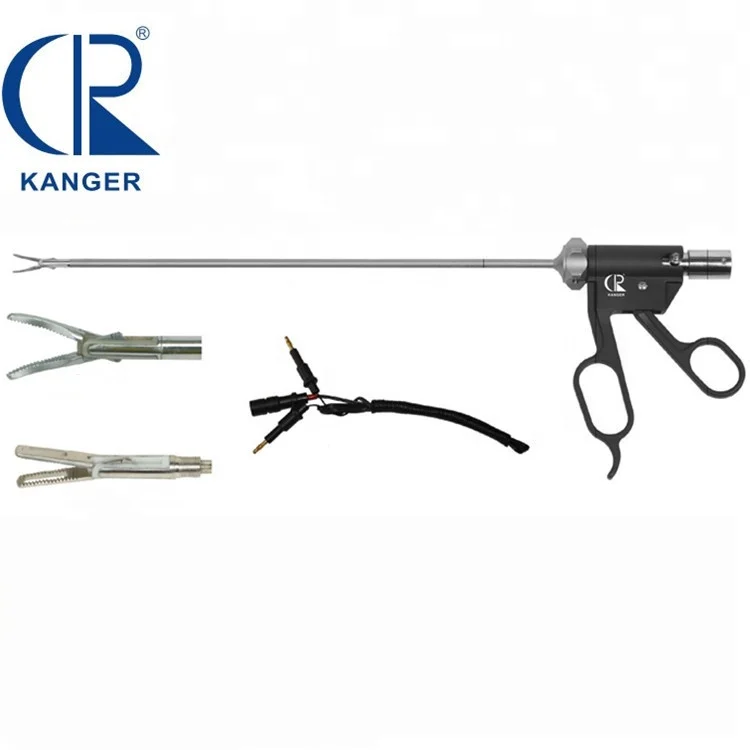 Abdominal laparoscopic instruments Reusable Plastic handle double action non-traumatic Bipolar Autramatic coagulation forceps
