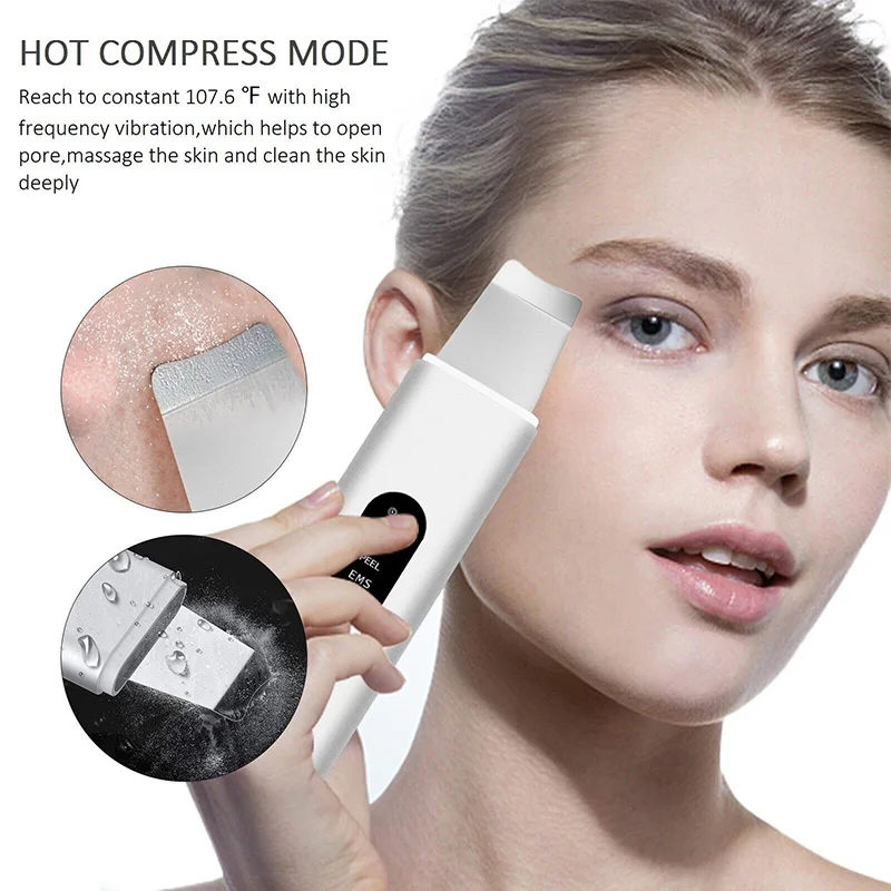 J&R Premium Portable Deep Face Spatula Peeling Cleaning Electric Ultrasonic Skin Facial Scrubber
