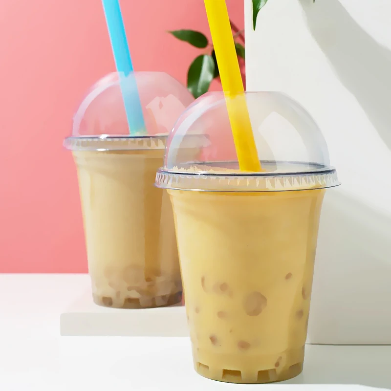 Custom 12 16 24 32Oz Boba Disposable Iced Coffee Juice Bubblemilk Tea Dessert Beverage Party Plastic Drink Cups With Lids