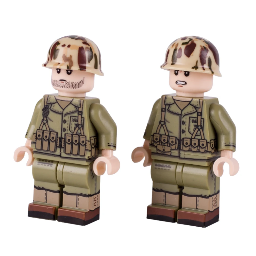 WW2  military action U.S army combat soldiers with accessories weapons mini figures building blocks legoinglys