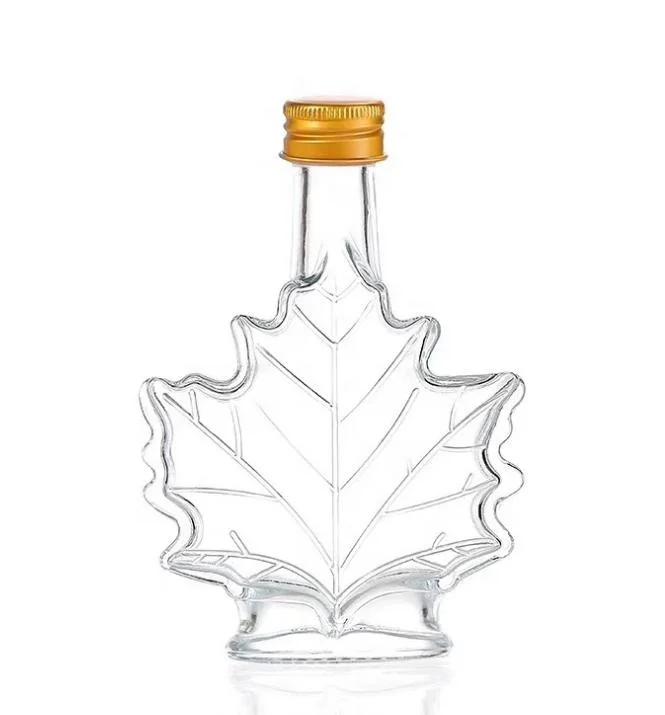 
Luxury Design 100ml Maple Leaf Shaped Mini Spirit Glass Bottle for Alcohol 