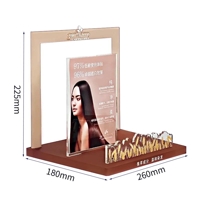 Countertop Led Light Wood Glass Luxury Nail Polish Makeup Cosmetic Cabinet Storage Organizer Displays Case Showcase Racks