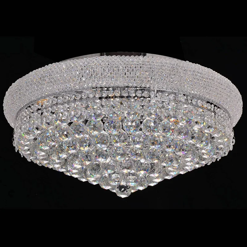 Hotel home decorative Living room foyer dining hall corridor chrome plated color crystal chandelier hanging lamp