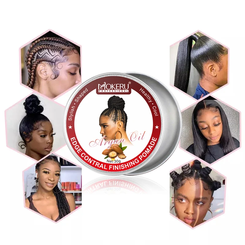 Mokeru private label strong hold edge control gel hair styling wax for women