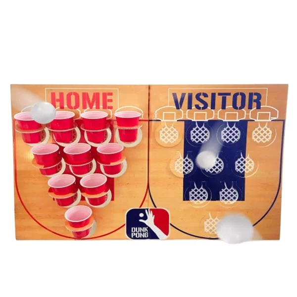 dunk pong basketball version beer pong air pong set foldable game board wholesale custom outdoor beerpong game