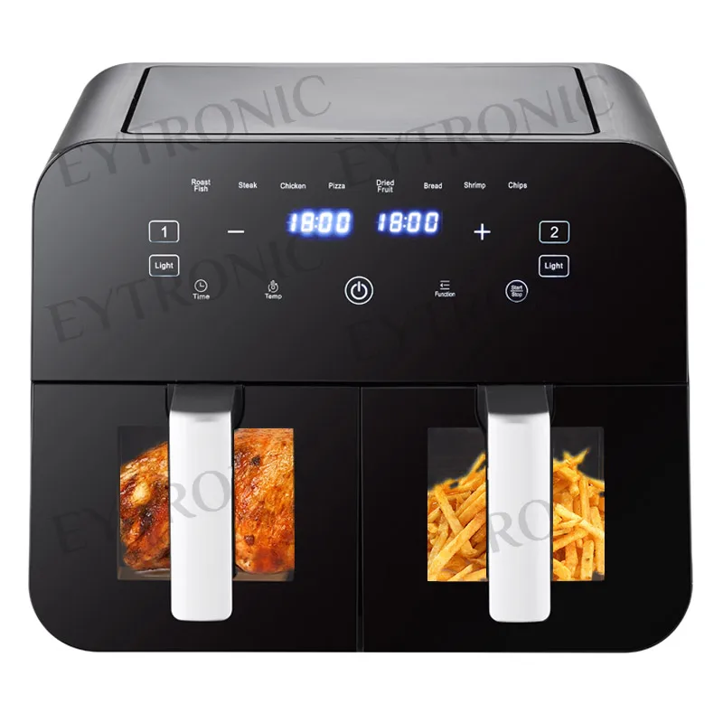 Skyson double zone air fryer with dual basket 4.5L+4.5L big capacity smart digital display air fryer