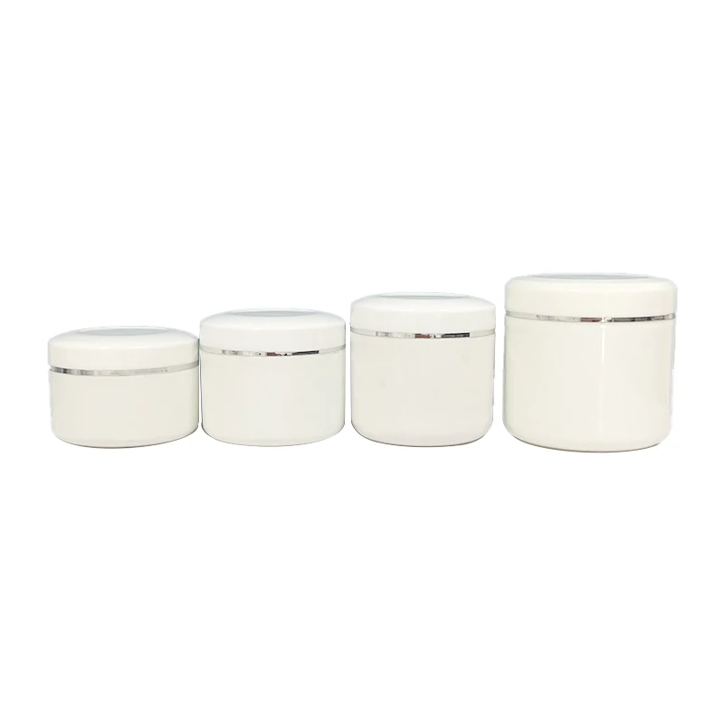 Wholesale customization White Cosmetics PP plastic single layer jar Large capacity cream jar with screw lid 200g 250g 300g 500g
