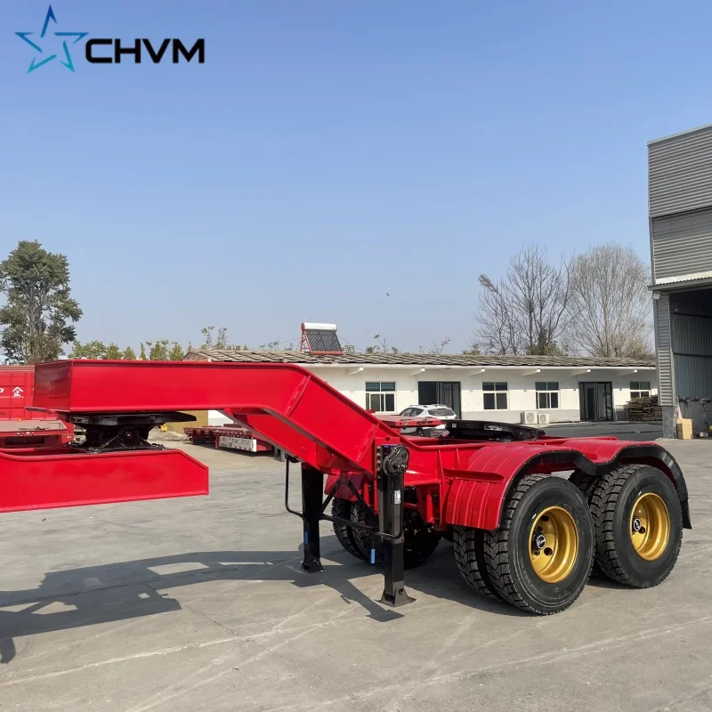 Durable Factory Direct Sale 3 Axles Container And Heavy Cargos Flat Bed Semi Truck Trailers Flatbed Semi Trailer With Dolly