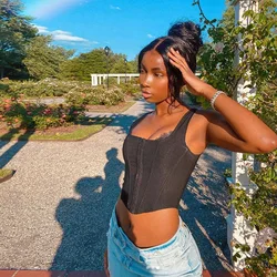 T1738719 wholesale woman sexy tops fashionable summer backless womens solid bodycon crop tops ladies knit crop top