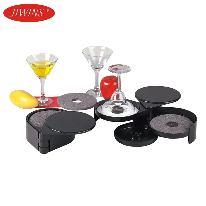 Jiwins hot sale black plastic sugar salt glass rimming 3 tier bar glass rimmer bartender tool