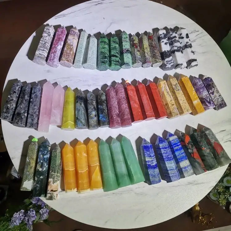 Bulk Wholesale Mix Crystal Tower Fluorite Rose Quartz Amethyst Crystal Points Crystals Healing Stones Tower