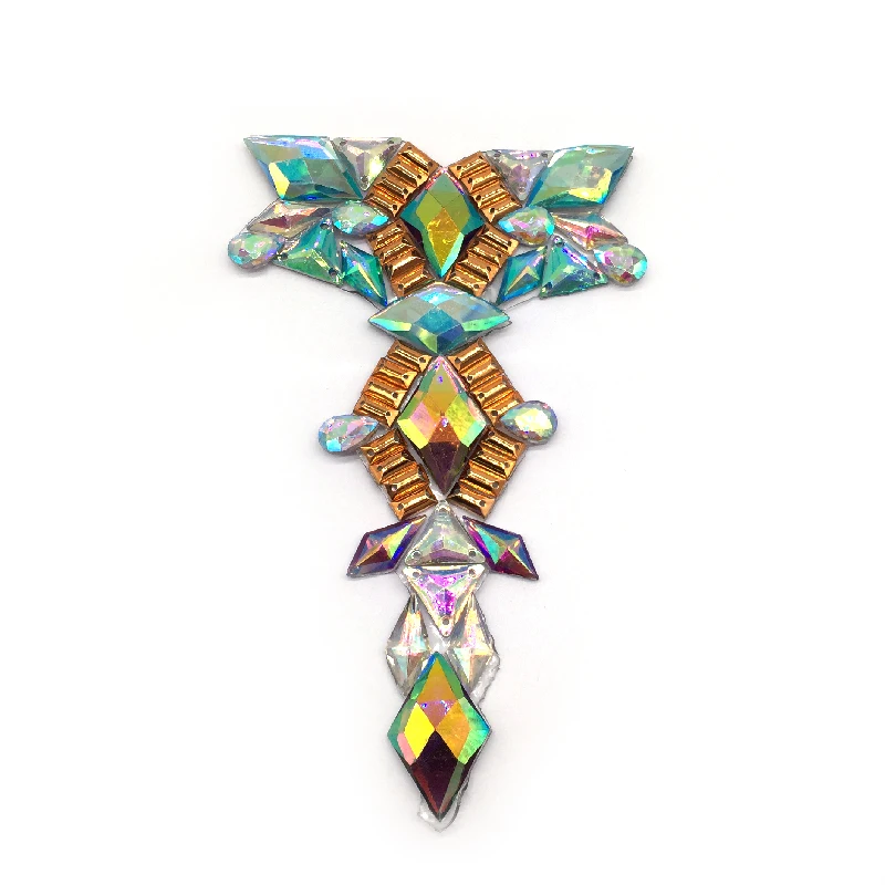 Hot Fix Irregular Gem Rhinestone Sheet Iron On Clothes Rhinestone Patch For Carnival Textile Accessories