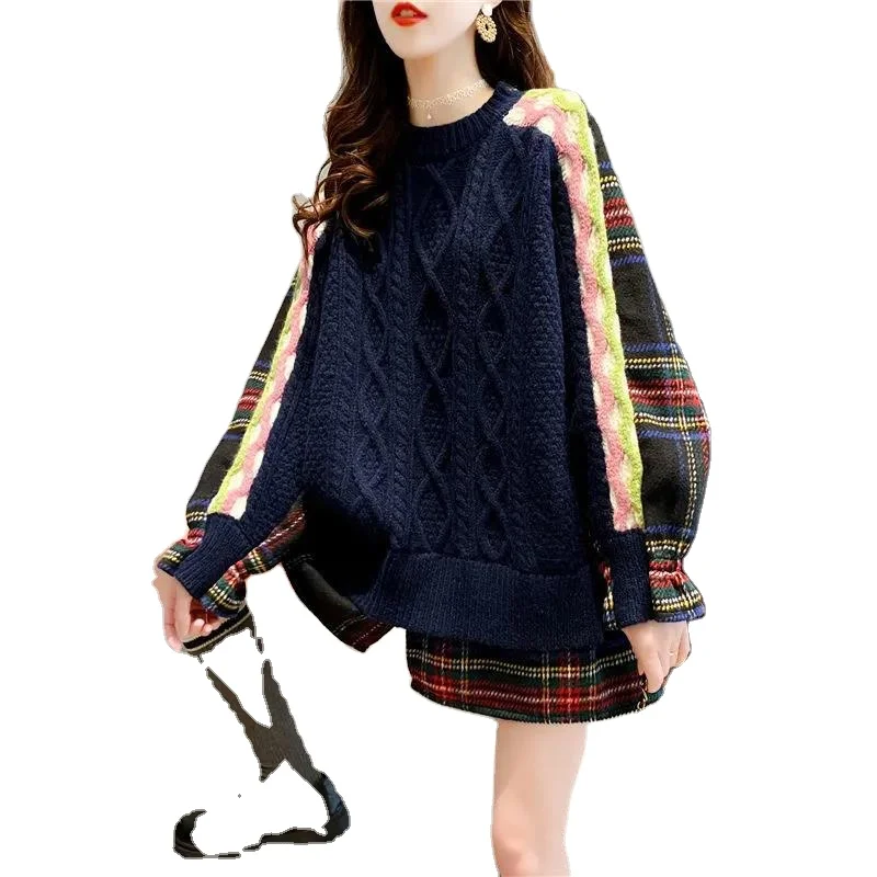 
2020 autumn and winter new net celebrity lazy wind sweater pullover Korean loose wild plus size twist knit sweater women trend 