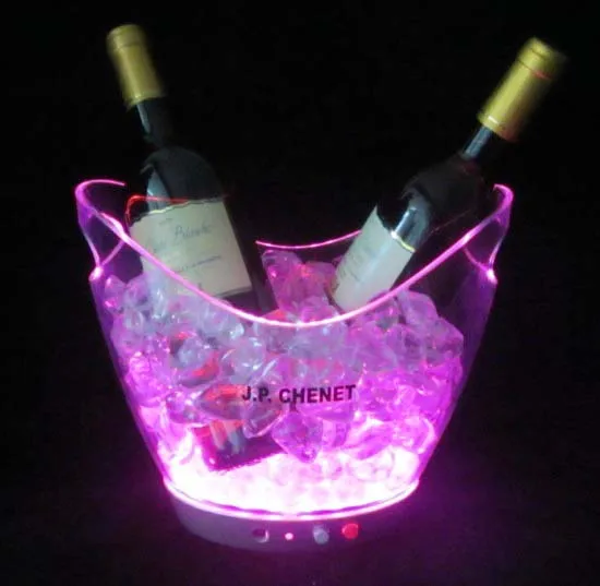Plastic Acrylic 3.5L rechargeable led light beer ice buckets