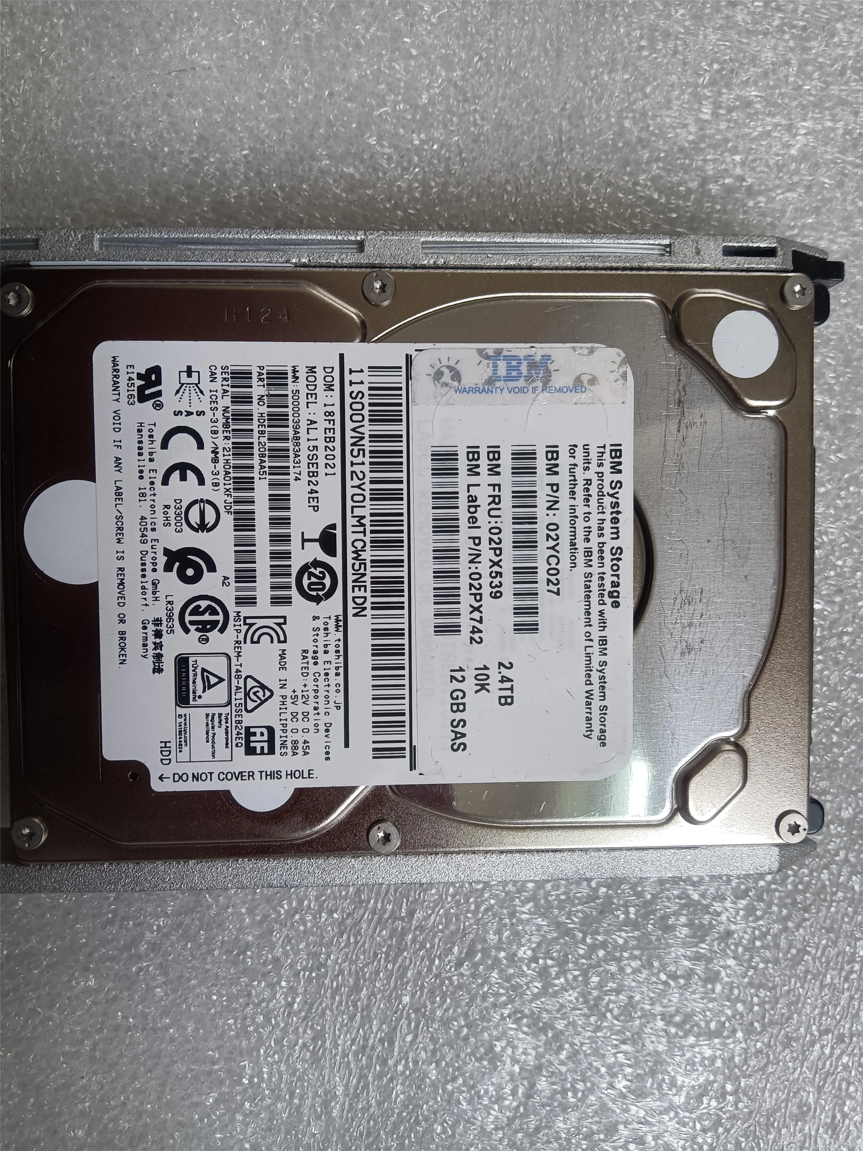 Оригинальный в наличии 02PX539 2 4 TB 10K 2.5IN SFF SAS HDD 02YC027 02PX742 для IBM V5000