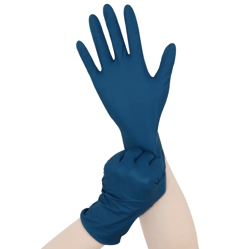 Bluesail Nitrile Gloves Waterproof Oil-proof Food Grade Gloves Ink Blue Disposable Powder Free Vinyl Gloves for Food Processing