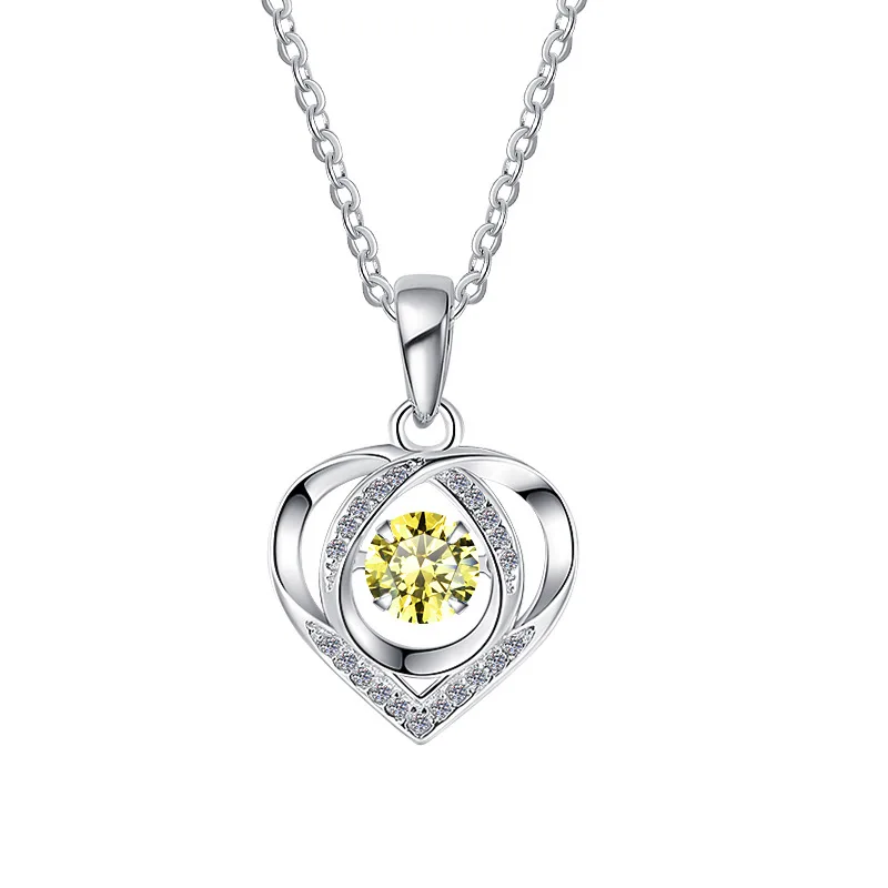 Heart & Soul S925 Sterling Silver Moissanite Necklace High-Grade Sensation Network Red Heart & Cross-Border Manufacturers Gift