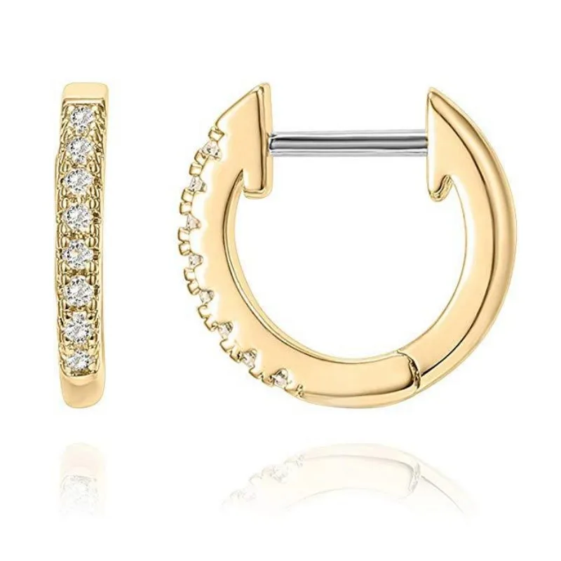 14K Gold Plated Hypoallergenic stainless steel  Cubic Zirconia Earrings Stud, For Women Holiday Christmas Jewelry Gifts
