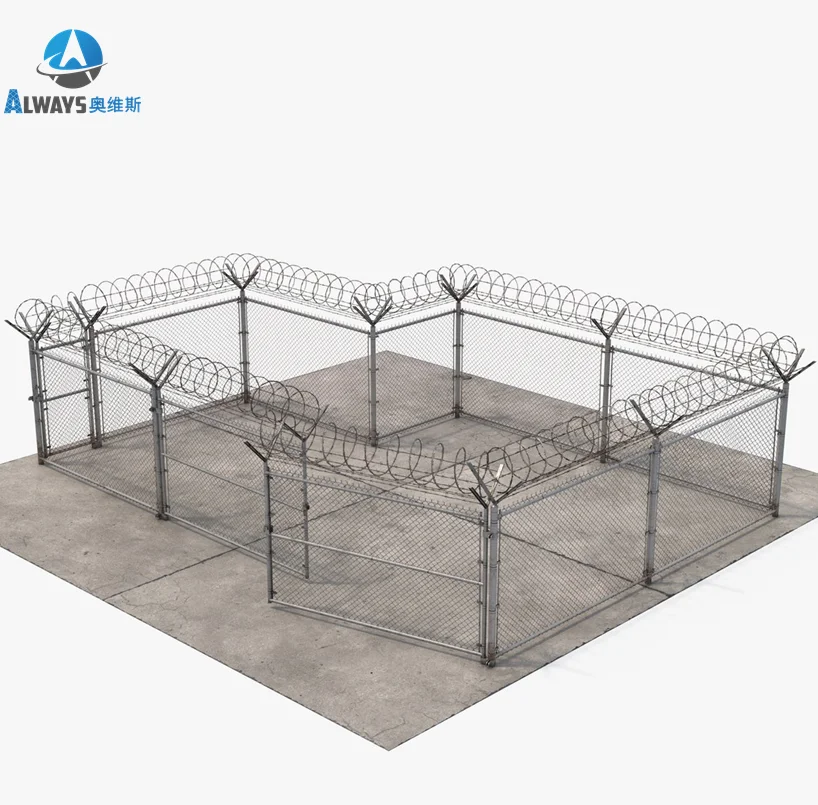 9 Ga. galvanized diamond mesh chain link cyclone wire fence and gate price
