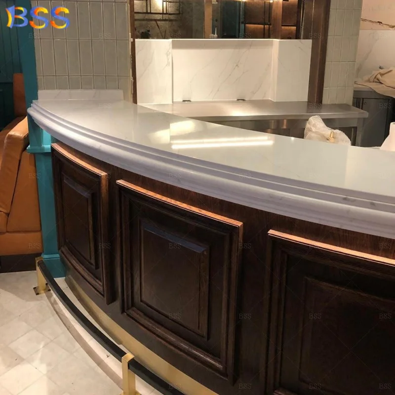 Half Round Home Bar For Sale Fantastic China Manufacturer Curved Shape Led Marble Translucent Stone Semi Circle Home Bar