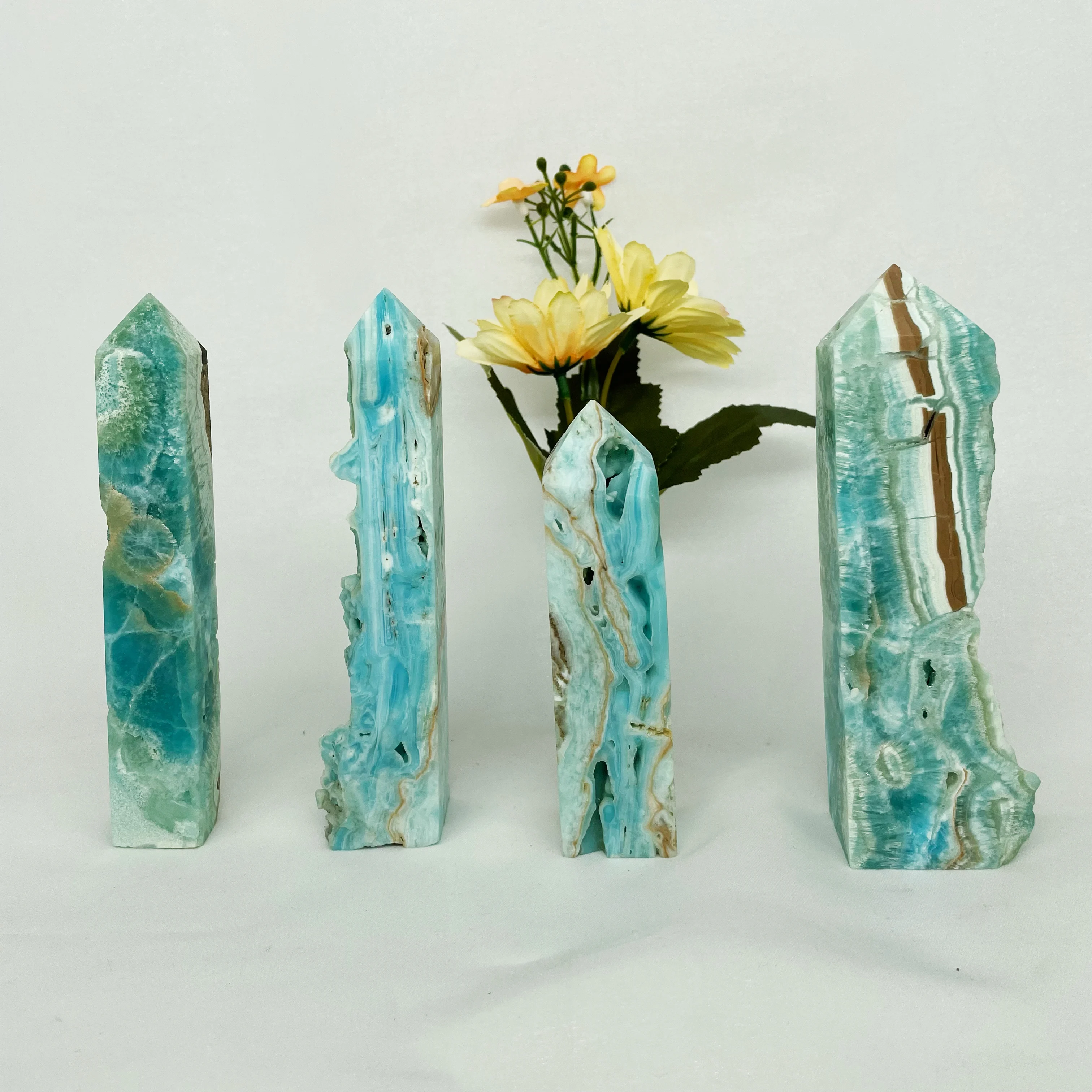 Wholesale Natural Crystals Healing Stones Tower Amethyst Clear Rose Quartz Crystal Wand Crystal Point Semi-precious Stone