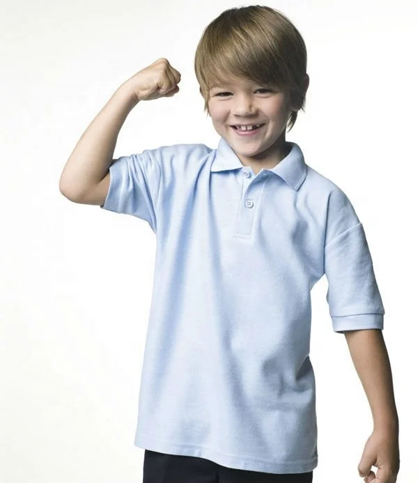 Custom School Uniform Kids Pique Cotton Polo Shirt