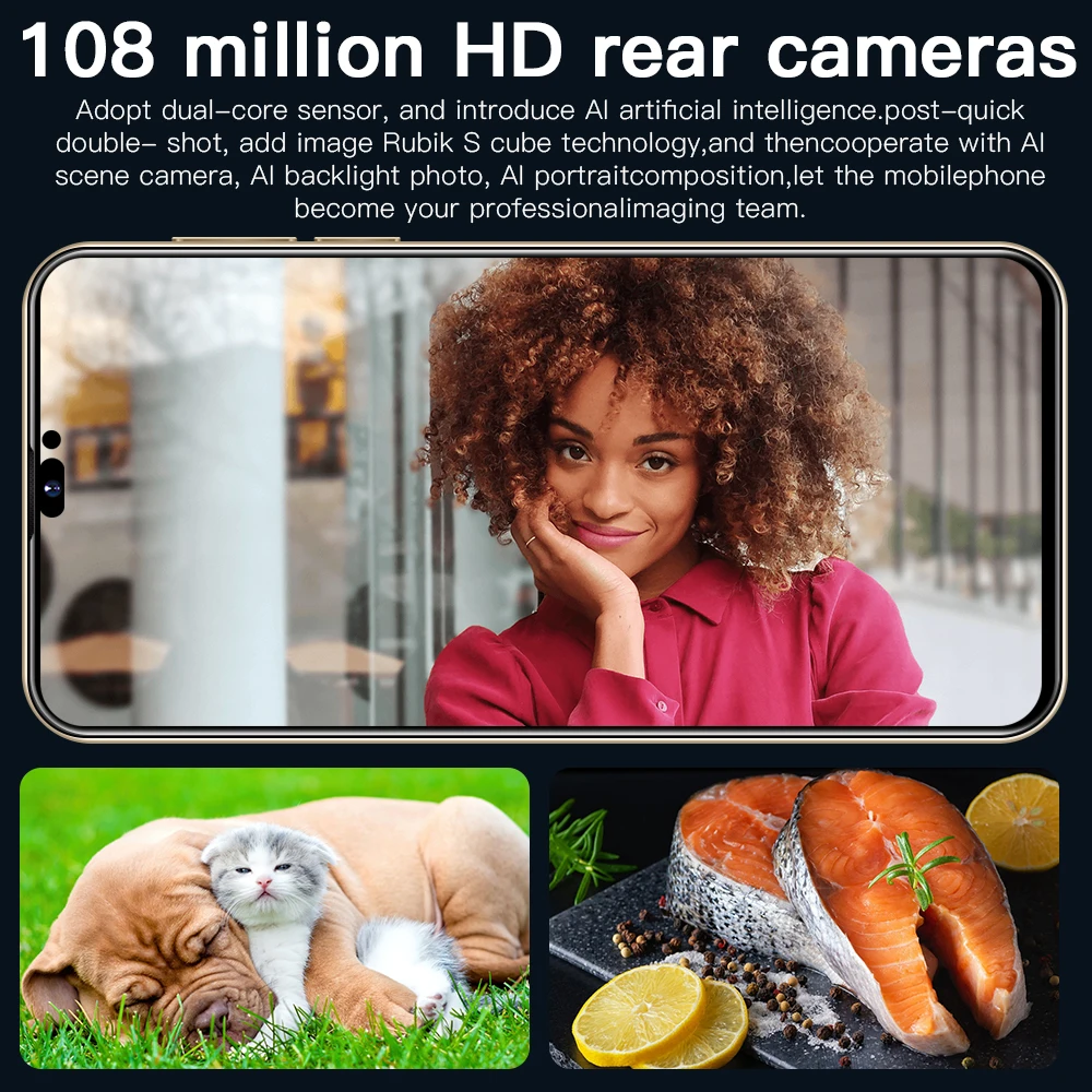 16GB+ 1TB Full Screen android Mobile japan wholesale phones 6.8Inch HD Cellphones 48+108MP 7800m Ah fold phone clone